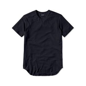 Cuts Clothing Men's Elongated Crew Neck Signature Fit Tee T-Shirt in Black